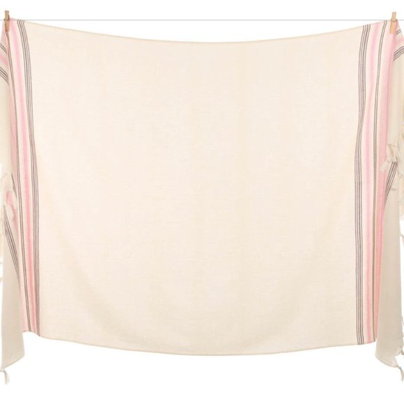 Bamboo & Turkish Cotton Baby Pink Striped Bath Towel - Citizens of the Beach - Picture 4 of 5